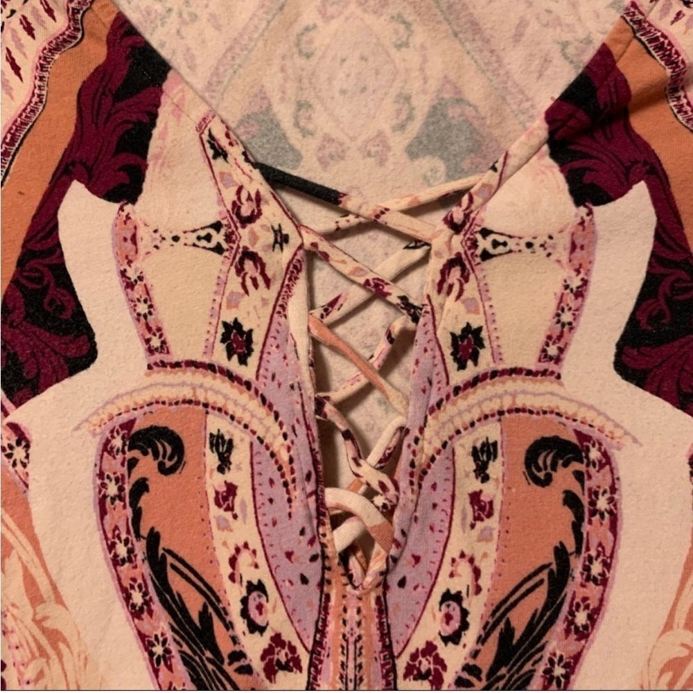 Free People Pick a Place Bodysuit Top Pink Purple Long Sleeve - Picture 4 of 15